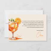 ファーストスプリッツオレンジ ブライダルシャワー サンキューカード (裏面)