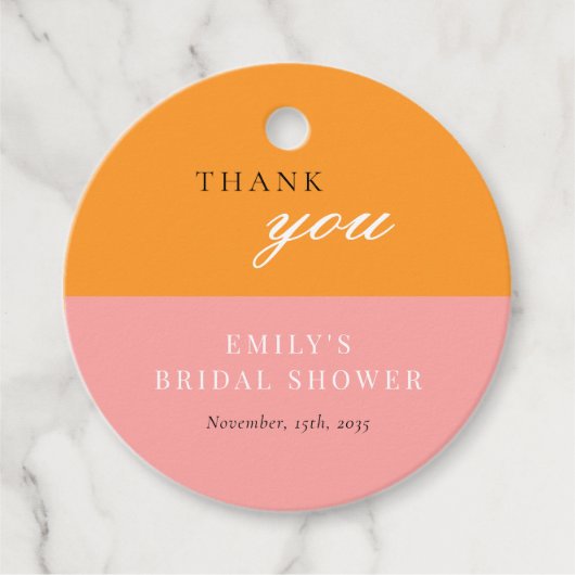 ファーストスプリッツモダンウェディングシャワー フェイバータグ (正面)