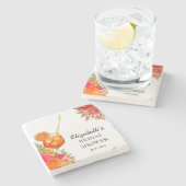 ファーストスプリッツ・シトラスオレンジ ブライダルシャワー 〜初対面の恋 〜 ストーンコースター (横)