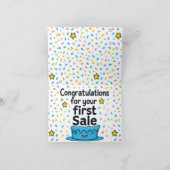 ファーストセールおめでとう、ミニマルおもしろいリスト挨拶 サンキューカード (内部)