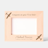 ファーストソロパイロット&飛行機おめでとうカスタム レーザー彫刻フレーム (正面)