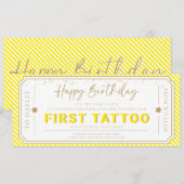 ファーストタトゥー 誕生日ギフトバウチャーカード 招待状 (正面/裏面)
