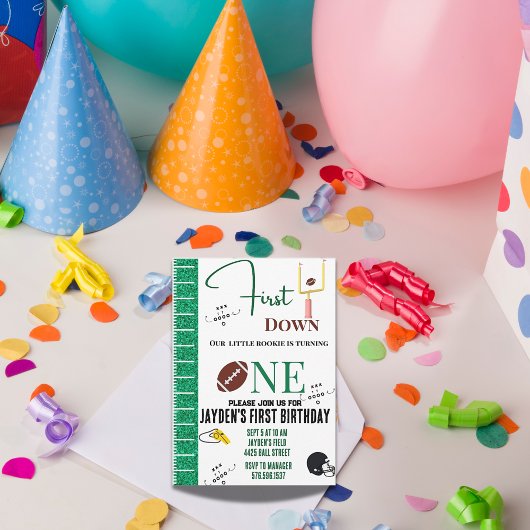 ファーストダウンサッカーの誕生日招待状 招待状