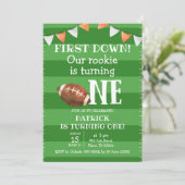 ファーストダウンサッカーファースト誕生日招待状 招待状 (スタンド正面)