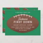 ファーストダウンサッカー誕生日パーティー 招待状 (正面/裏面)