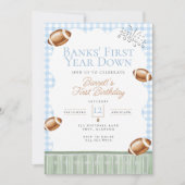 ファーストダウンサッカー誕生日、テールゲートパーティー 招待状 (正面)