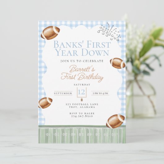 ファーストダウンサッカー誕生日、テールゲートパーティー 招待状 (スタンド正面)