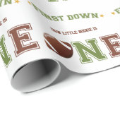 ファーストダウンファースト誕生日フットボール ラッピングペーパー (ロールコーナー)