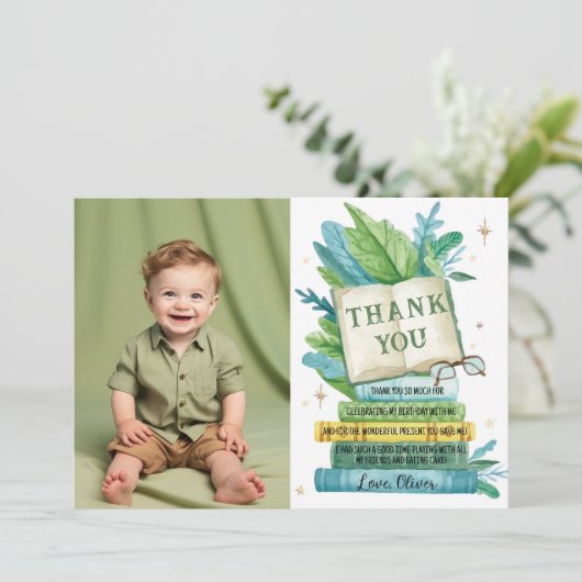 ファーストチャプター ストーリーブック バースデー フォト サンキューカード (スタンド正面)