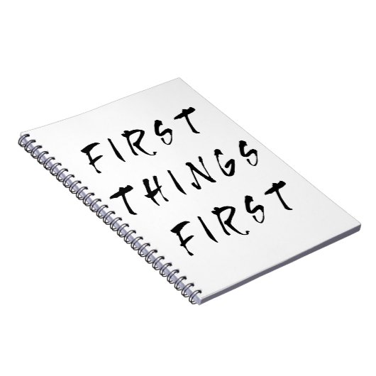 ファーストツファーストスローガン引用文手書きスタイル ノートブック (右側)