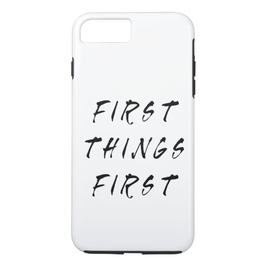 ファーストツファーストスローガン引用文手書きスタイル Case-Mate iPhoneケース (裏面)