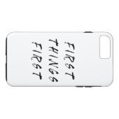 ファーストツファーストスローガン引用文手書きスタイル Case-Mate iPhoneケース (裏面(横))