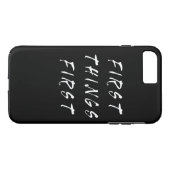 ファーストツファーストスローガン引用文手書きスタイル Case-Mate iPhoneケース (裏面(横))