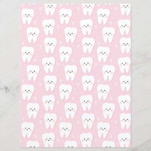 ファーストティースベビーガールスクラップブック作り紙 (正面)