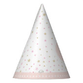 ファーストティースベビーピーチピンクホワイトガールパーティーハット パーティーハット (左)