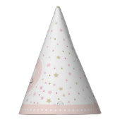 ファーストティースベビーピーチピンクホワイトガールパーティーハット パーティーハット (右)