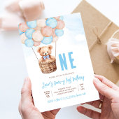 ファーストテディベアボーイブホ1歳の誕生日 招待状