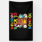 ファーストデイオブスクール先生ウェルカム新学期 横断幕 (縦)