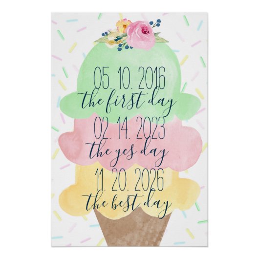 ファーストデイ ベストデイ イェスデイ アイスクリーム ブライダル ポスター (正面)