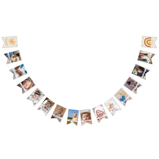 ファーストトリッのまわりにプザサンカスタム1stバースデーボホ バンティングフラッグ (全)