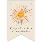 ファーストトリッのまわりにプザサンカスタム1stバースデーボホ バンティングフラッグ (第1の旗)