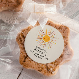 ファーストトリッのまわりにプザサンカスタム1stバースデーボホ ラウンドシール