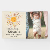 ファーストトリッのまわりにプザサンカスタム1stバースデーボホ 横断幕 (横)