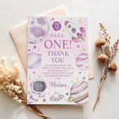 ファーストトリッのまわりにプザサンガール宇宙1st誕生日 サンキューカード