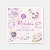 ファーストトリッのまわりにプザサンガール宇宙1st誕生日 スタンダードカクテルナプキン (正面)