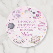 ファーストトリッのまわりにプザサンガール宇宙1st誕生日 フェイバータグ (裏面)