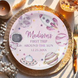 ファーストトリッのまわりにプザサンガール宇宙1st誕生日 ペーパープレート