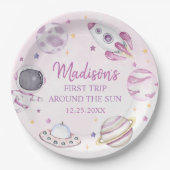 ファーストトリッのまわりにプザサンガール宇宙1st誕生日 ペーパープレート (正面)