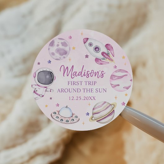 ファーストトリッのまわりにプザサンガール宇宙1st誕生日 ラウンドシール