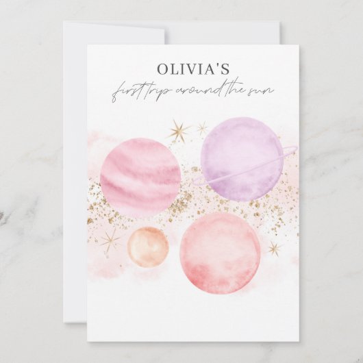 ファーストトリッのまわりにプザサンガール誕生日招待状 招待状 (裏面)