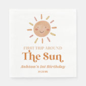 ファーストトリッのまわりにプザサンボホ1歳パーティー スタンダードランチョンナプキン (正面)