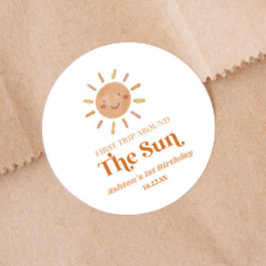 ファーストトリッのまわりにプザサンボホ1歳パーティー ラウンドシール