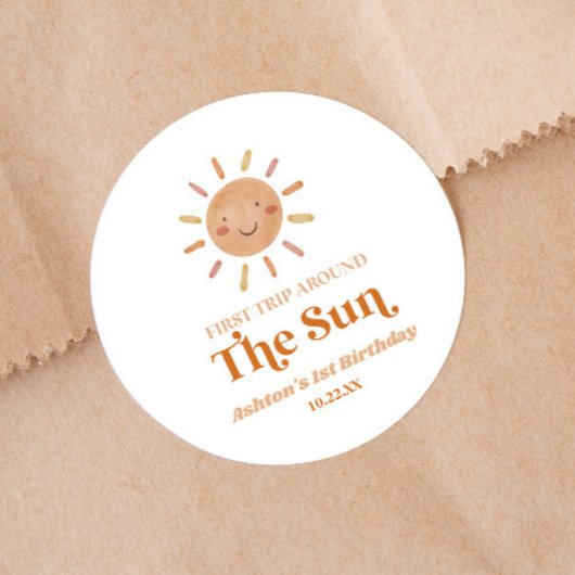 ファーストトリッのまわりにプザサンボホ1歳パーティー ラウンドシール