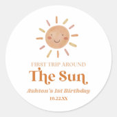 ファーストトリッのまわりにプザサンボホ1歳パーティー ラウンドシール (正面)