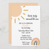 ファーストトリッのまわりにプザサンボホ1歳パーティー 招待状 (正面/裏面)