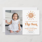 ファーストトリッのまわりにプザサンボホ1歳パーティー 招待状 (正面)