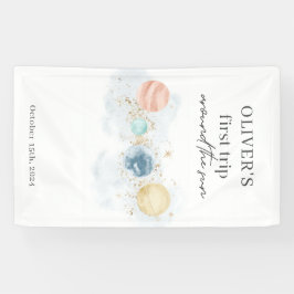 ファーストトリッのまわりにプザサン宇宙1st誕生日 横断幕