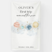 ファーストトリッのまわりにプザサン宇宙1st誕生日 横断幕 (縦)