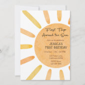 ファーストトリッのまわりにプザサン招待状1st birthday 招待状 (正面)