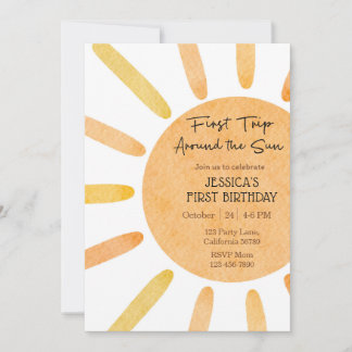 ファーストトリッのまわりにプザサン招待状1st birthday 招待状