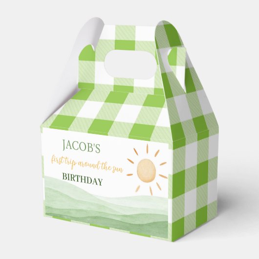 ファーストトリップのまわりにサンフェイスボックス誕生日パーティー フェイバーボックス (正面サイド)