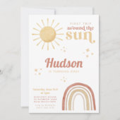 ファーストトリップのまわりにサンボホレインボー1st誕生日 招待状 (正面)