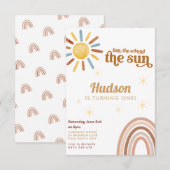 ファーストトリップのまわりにサンボホレインボー1st誕生日 招待状 (正面/裏面)