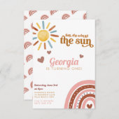 ファーストトリップのまわりにサンボホレインボー1st誕生日 招待状 (正面/裏面)