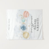 ファーストトリップのまわりにサン宇宙1stバースデーバナー タペストリー (正面(横))