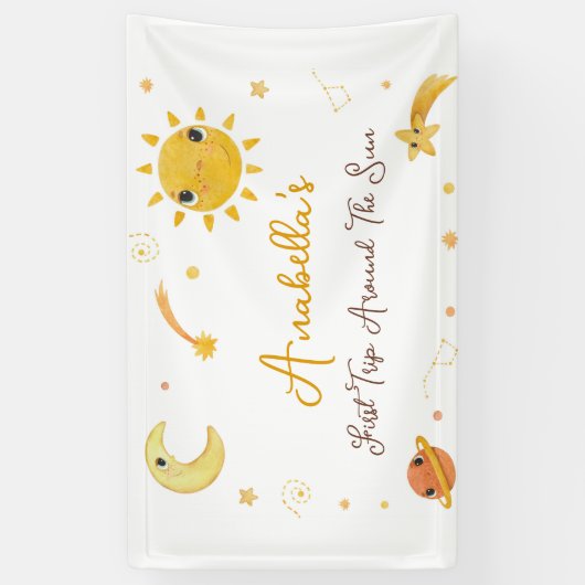 ファーストトリップのまわりにサン誕生日バナー 横断幕 (縦)